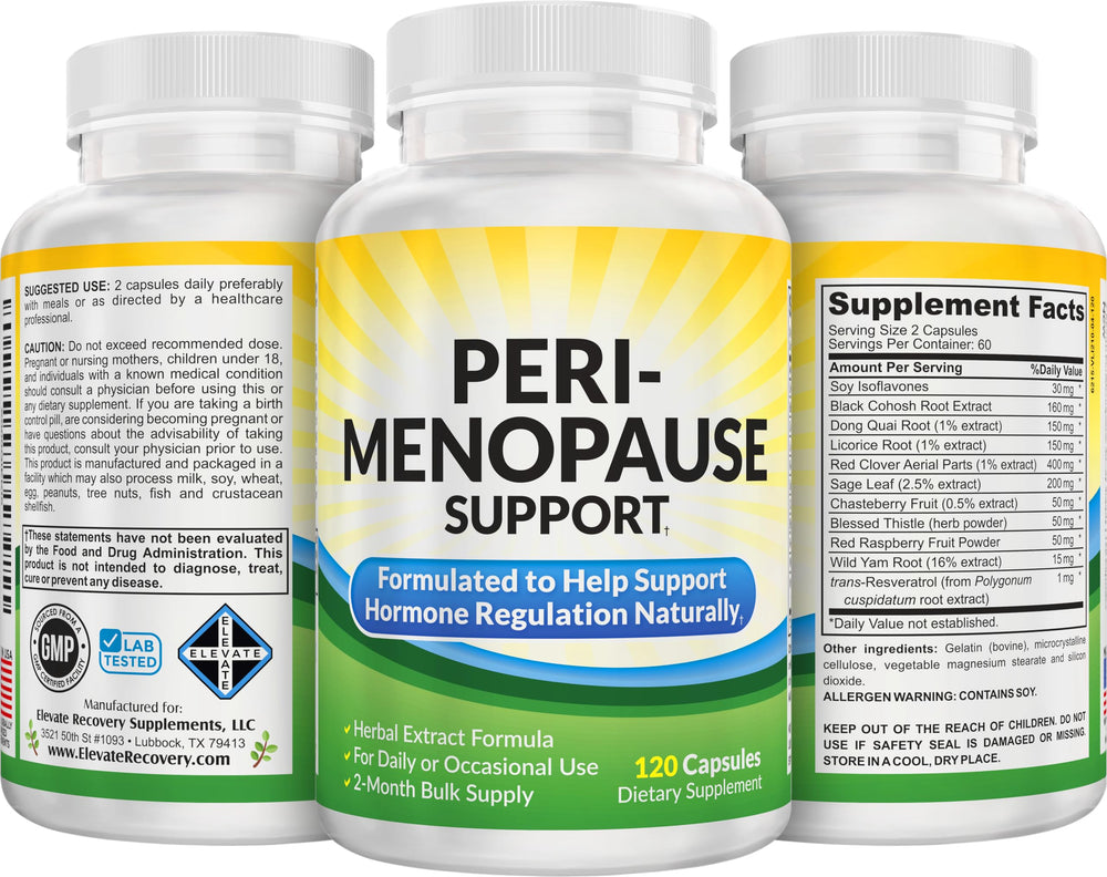 Elevate Recovery Perimenopause herbal blend illustration of roots and leaves