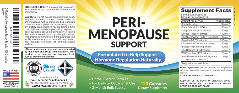 Elevate Recovery Perimenopause ingredients close-up including soy isoflavones