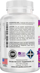 Elevate Recovery Women's Hormone Support ingredient list detail emphasizes natural botanicals.