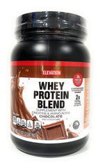 Elevation by Millville chocolate protein powder 32oz bottle ready for pantry storage.