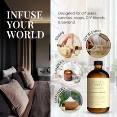 Eleven Drops Bougie 540 amber-glass bottle highlights elegant home fragrance on a shelf.