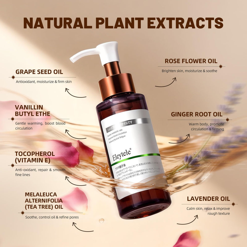 eleytele Korean Body Firming Oil leg application on skin during massage.