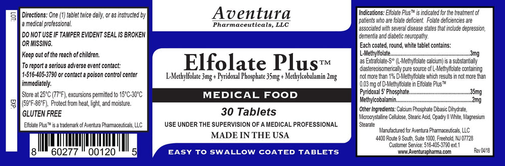 ELFOLATE Plus bottle pour demonstrates easy daily dosing.