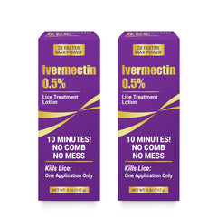 ELFSOUL ivermectin lotion bottle prepared for quick scalp lice treatment