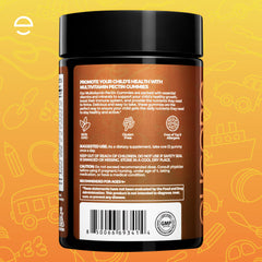 ELICORE Kids Multivitamin Gummies bottle beside school supplies, everyday health support