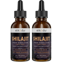 Elikadur Shilajit bottle close-up highlighting Himalayan resin purity