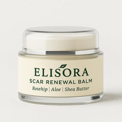 ELISORA Intensive Bruise & Scar Renewal Balm jar ready for daily use