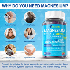 ELLAMENTZ Magnesium Citrate Gummies travel pack ideal for on the go