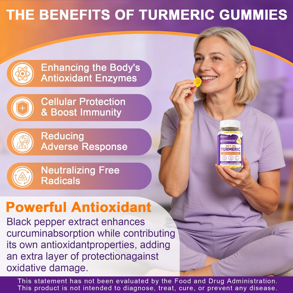 ELLAMENTZ dual-layer turmeric gummies cross-section highlighting liquid core