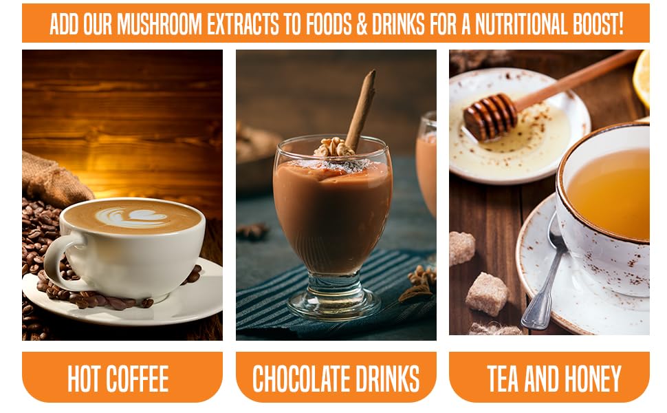 Ellie's Best 7 Mushroom Extract in coffee for richer brew