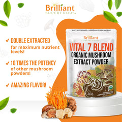 Ellie's Best 7 Mushroom Extract scoop for precise servings