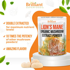 Ellie's Best Lions Mane extract poured into a cup, highlighting potency and ease of use