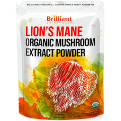 Ellie's Best Lions Mane powder in a labeled jar ready to mix into your morning drink