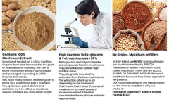 Lions Mane powder blends easily into tea or juice