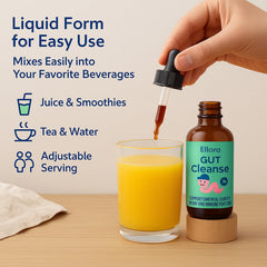 Liquid drops stirred into juice for easy daily use