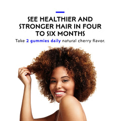 Label highlights 5000 mcg biotin per serving for hair.