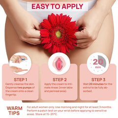 Elrisme Estriol Cream morning routine scene with product.