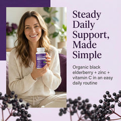 ELVERA Elderberry Gut Support capsules with vitamin C for wellness