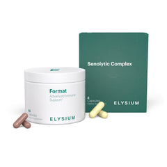 ELYSIUM Format immune bottle on a clean counter for daily immune support.