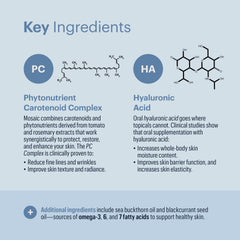 ELYSIUM Mosaic packaging emphasizes vegan softgels and clean ingredients.