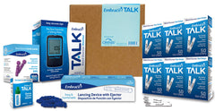 Embrace Talk meter with 300 test strips for easy at-home monitoring and quick results