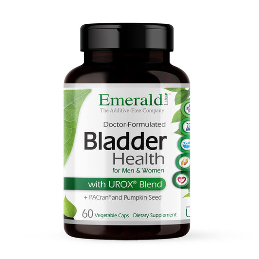 Emerald Labs Bladder Health bottle with cranberry extract for urinary wellness