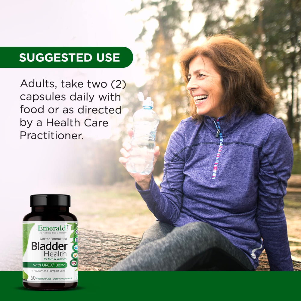 Emerald Labs Bladder Health vegan formula bottle emphasizing vegan ingredients