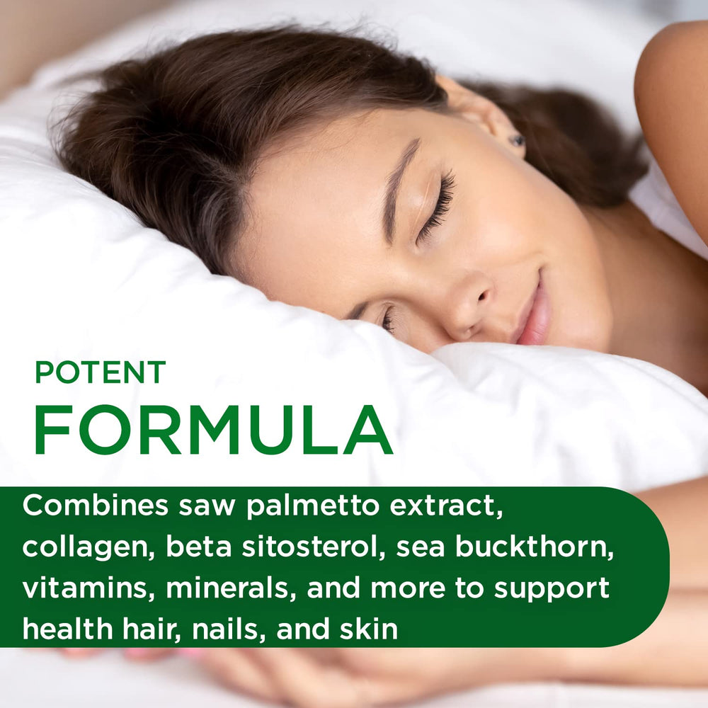 Emerald Labs Collagen Health label shows saw palmetto and biotin ingredients.