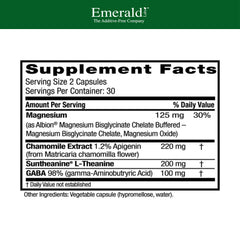 Emerald Labs GABA capsules close-up highlighting stress response support for moments of tension
