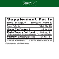 Close-up of Meriva Turmeric Plus capsules for immune support and daily wellness.