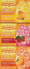 Emergen-C 1000 mg Vitamin C drink mix in Super Orange pack, ideal for daily vitality and hydration.