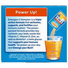 Emergen-C Immune+ Super Orange flavor in glass for refreshing hydration