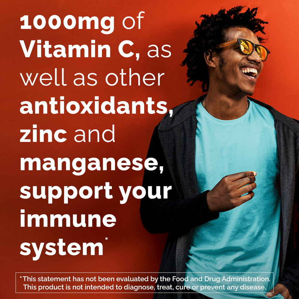 Emergen-C Zero Sugar provides zinc and manganese alongside antioxidants.