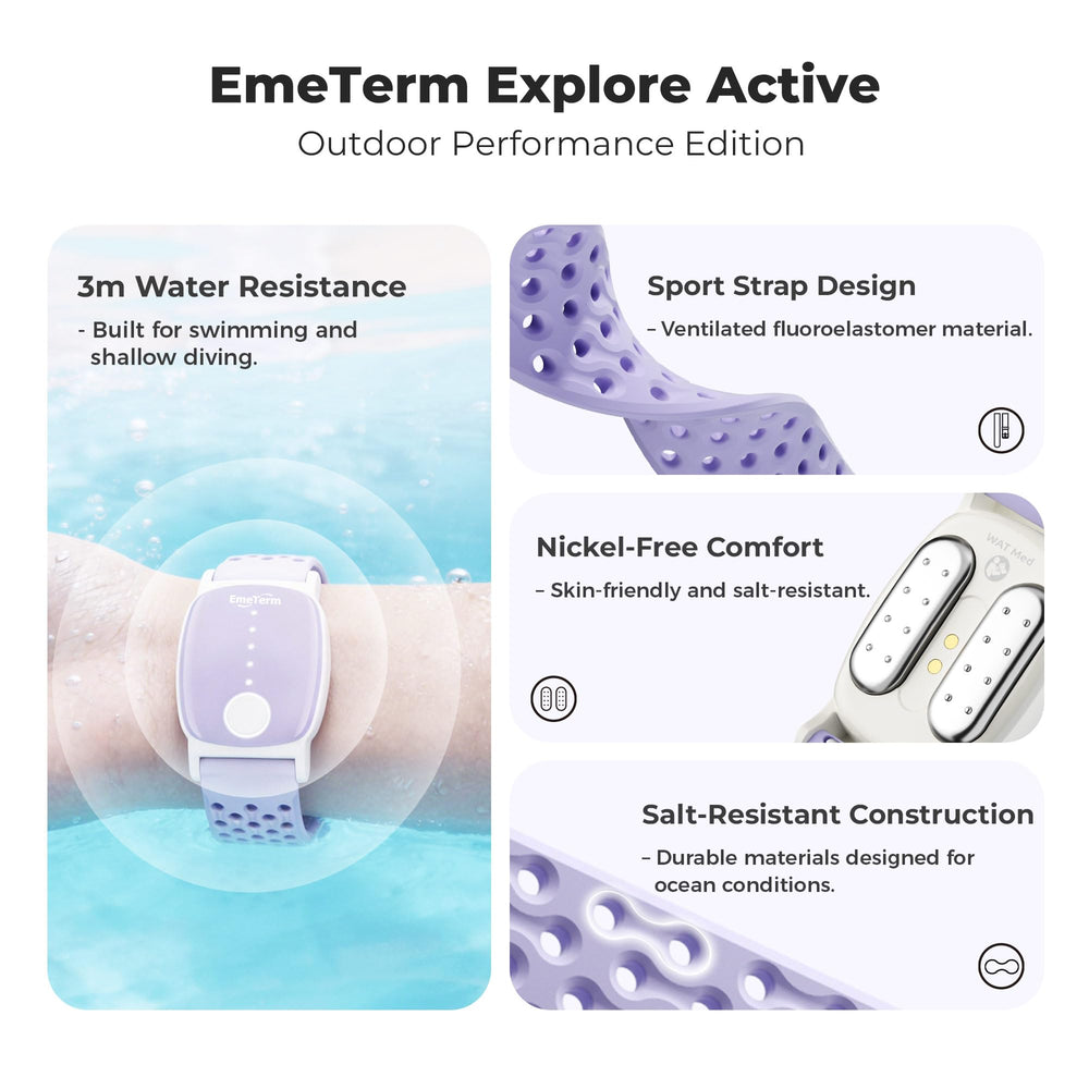 EmeTerm Explore with TEAS technology delivering quick, non-invasive nausea relief