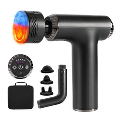 Emicool extended-handle massage gun reaches hard-to-reach areas for full-body relief.
