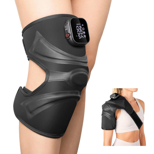 Emicool cordless knee massager with heat and vibration for targeted relief.