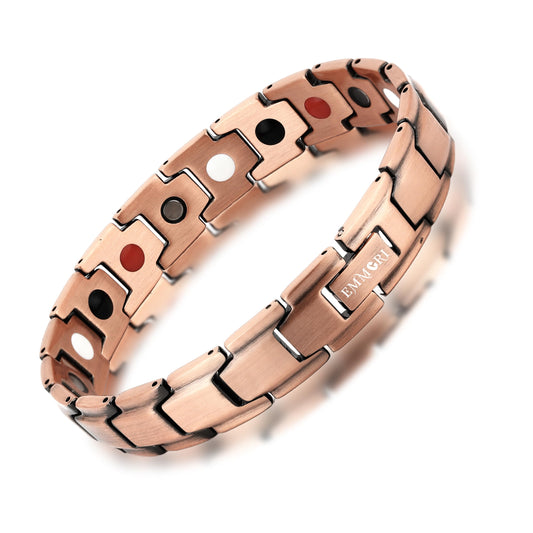 EMMORI Ultra Strength Magnetic Bracelet copper close-up showing premium finish for daily wear.