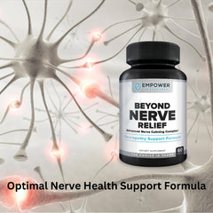 Empower Health Labs Nerve Relief USA manufacturing badge communicates trusted production standards.