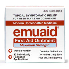 Emuaid Maximum Strength travel packets for on the go skin relief.