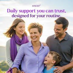 Encer packaging and label detail emphasizes transparency and care