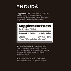 Endurance Choline manufactured in the USA badge signaling quality