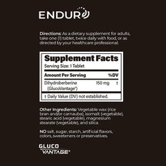 Close-up of Endur Dihydroberberine SR tablets showing texture