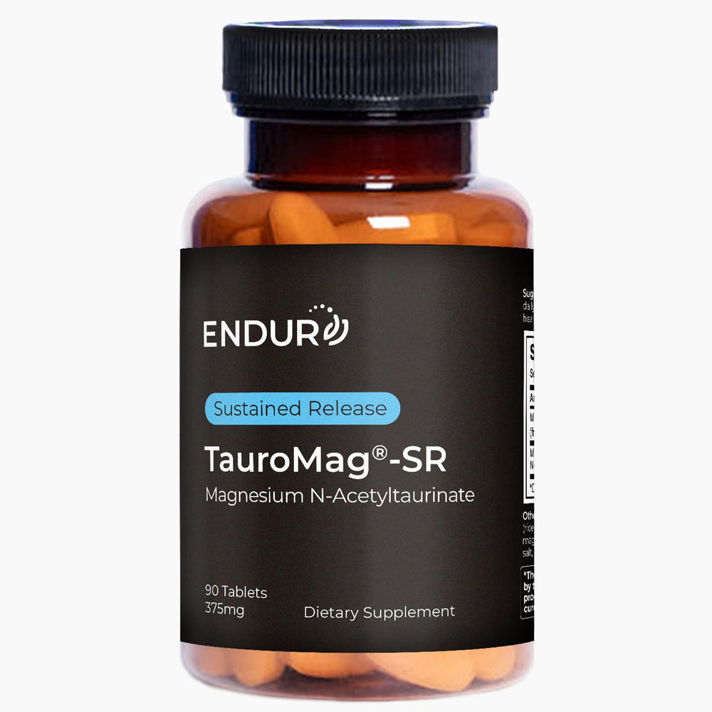 Endurance Products Endur-Tauromag SR bottle front may support brain health and focus.