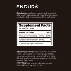 Endur-Thine Niacin Pantethine box and bottle packaging on counter