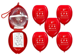 Endure Adult CPR mask in red case with shielded valve for safe rescue breaths.