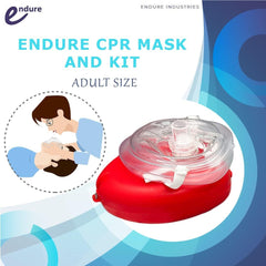 Endure CPR mask with gloves and pads for ready first aid response.