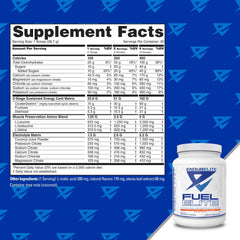 EndurElite Endurance Fuel Elite tub label highlights 25g carb blend and electrolyte profile.
