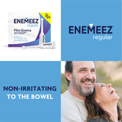 Enemeez Plus mini-enema packaging box for convenient at-a-glance packaging.