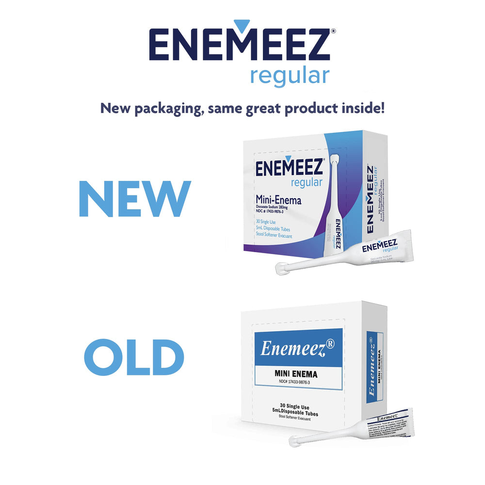 Enemeez Plus mini enema packaging showing compact design for discreet home use.