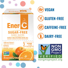 Ener-C orange flavor dissolving in water provides refreshing hydration.